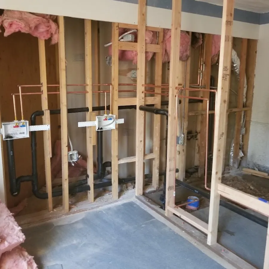 Copper pipe rough-in and plumbing installation in Jeffersontown
